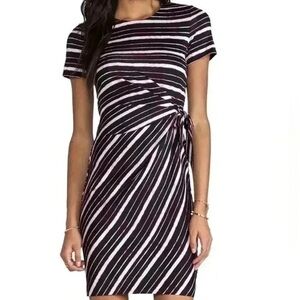 Diane Von Furstenberg Black and White Striped Mini Dress